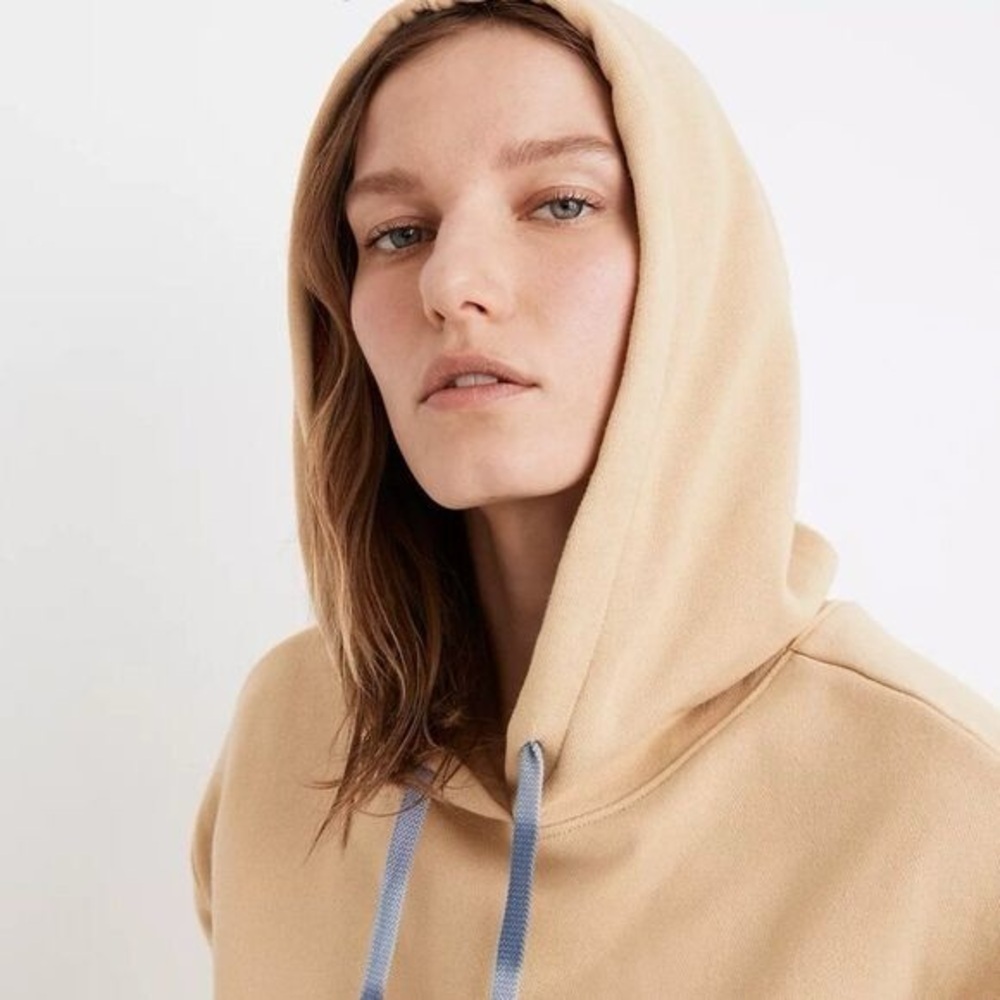 MADEWELL Dip-Dye Drawstring Hoodie Sweatshirt Dropped Shoulder Desert Dunes S - Picture 5 of 16